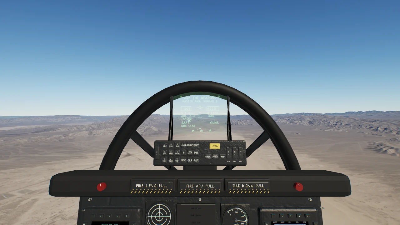 View from the A-10C cockpit over Nevada